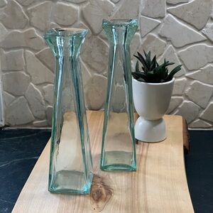 VIDRIOS RECICLADIS SAN MIGUEL | Set of 2 | Recycled Green Glass Vases